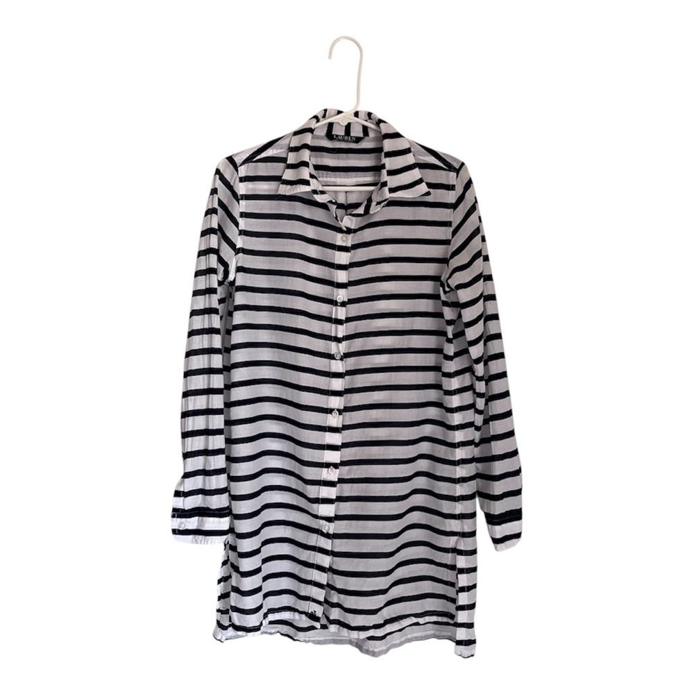 Ralph Lauren Navy and White Striped Shirt
